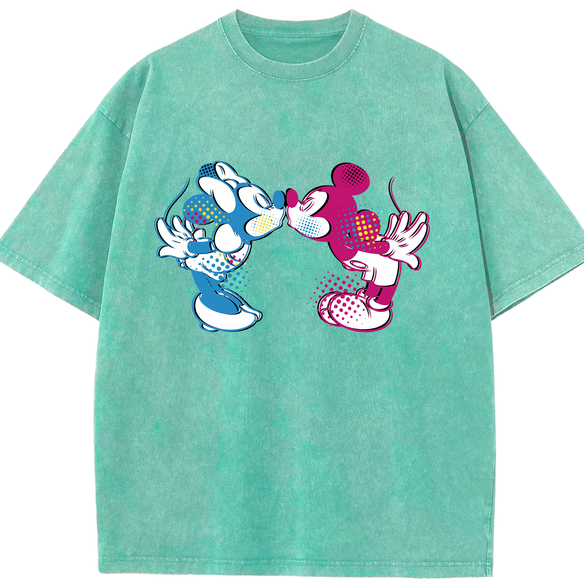 （画像用） ミッキーマウス Mickey Mouse 綿100% ヴィンテージ風 半袖Tシャツ（フロントプリント）